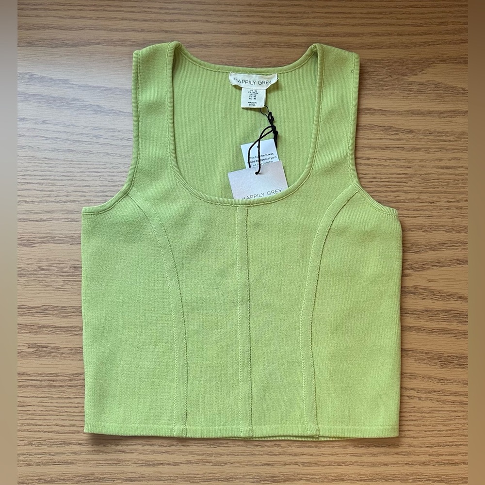Women’s Happily Grey Green Tank Top
